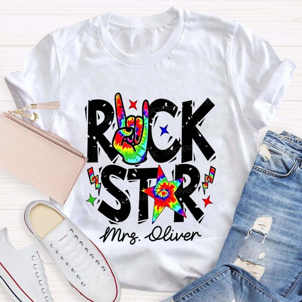 Personalized Name This Teacher Is A Total Rock Star Music Teacher T-shirt
