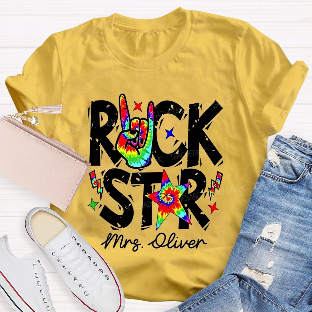 Personalized Name This Teacher Is A Total Rock Star Music Teacher T-shirt
