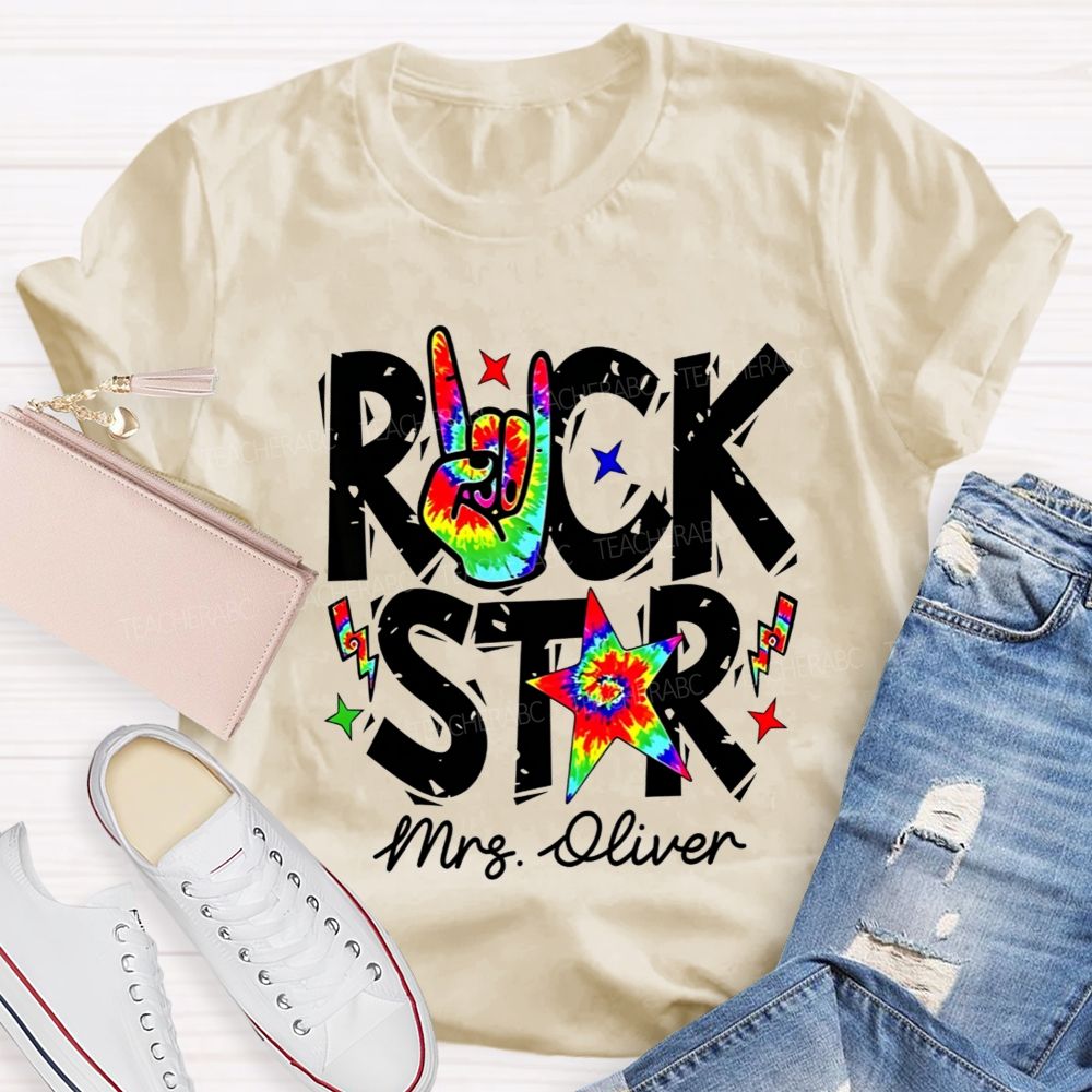 Personalized Name This Teacher Is A Total Rock Star Music Teacher T-shirt