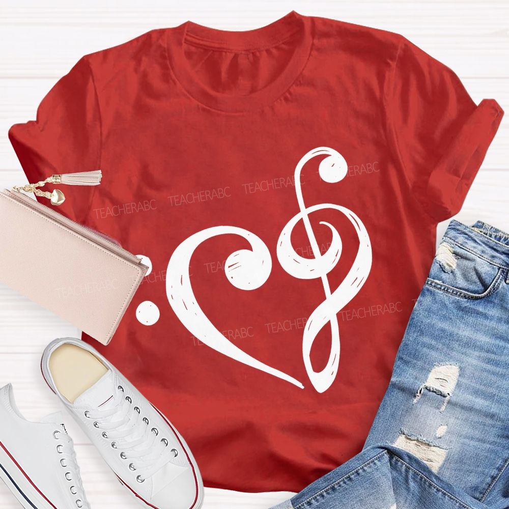 Treble Clef Heart Music Teacher Soul Teacher T-shirt