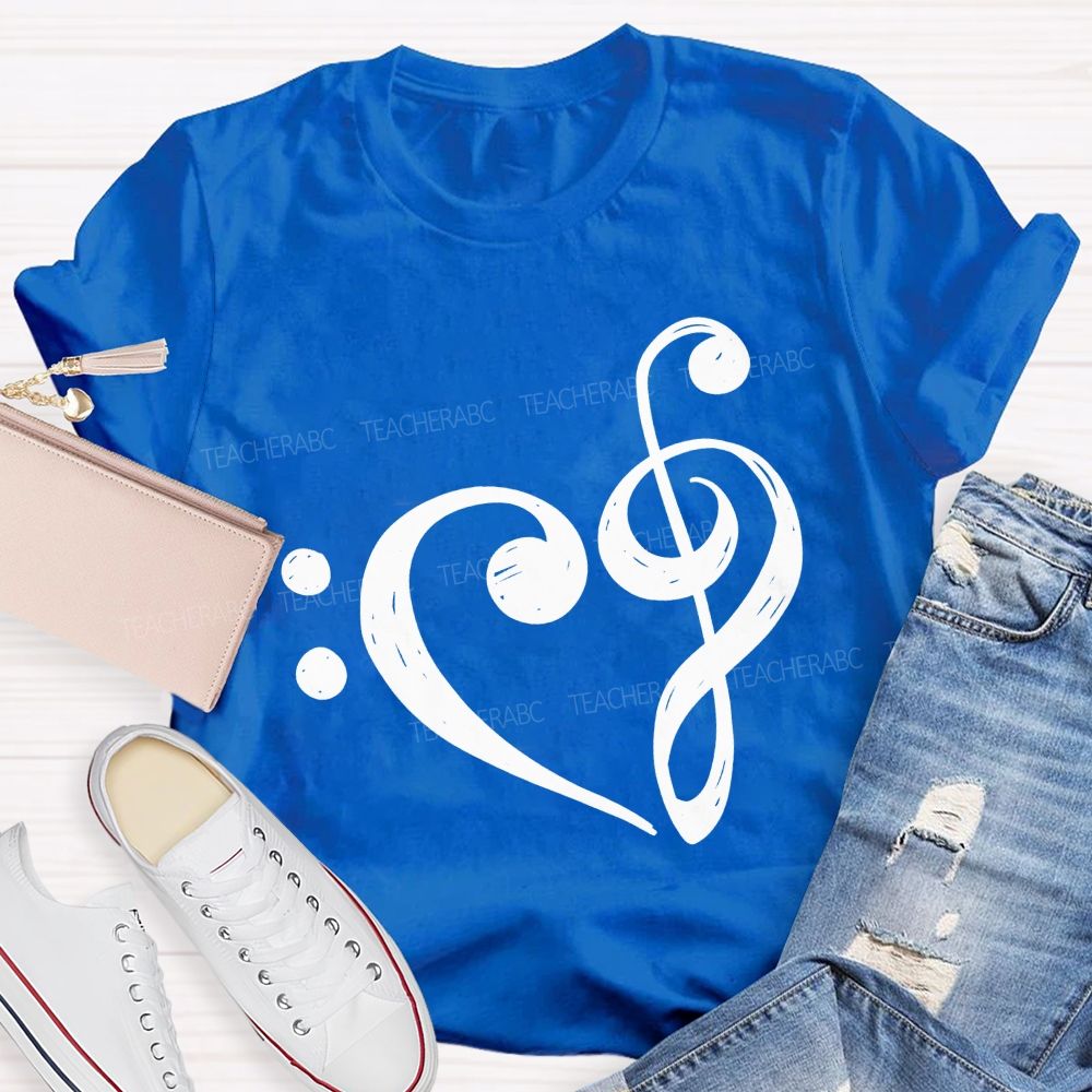 Treble Clef Heart Music Teacher Soul Teacher T-shirt