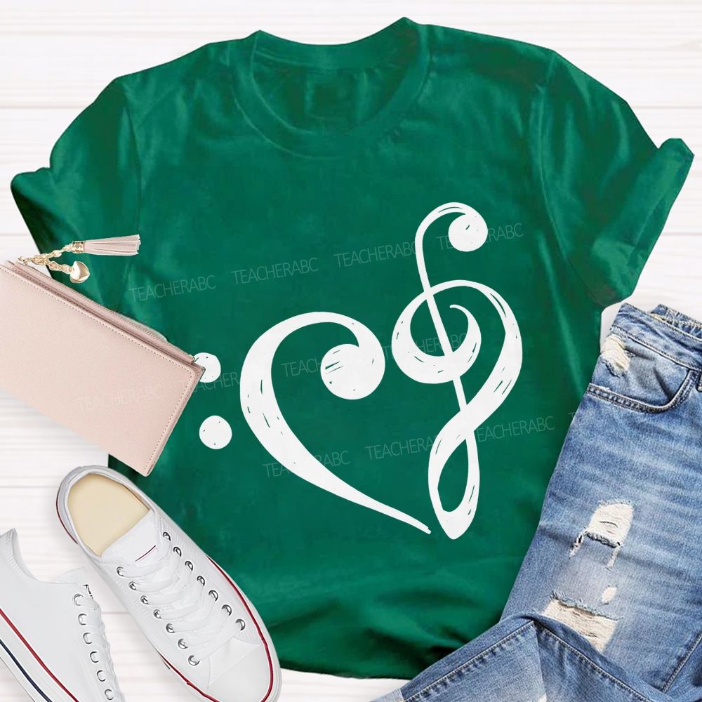 Treble Clef Heart Music Teacher Soul Teacher T-shirt