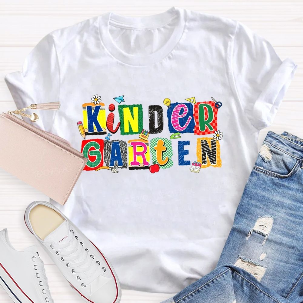 Personalized Grade Kindergarten Where Little Hearts Grow Teacher T-shirt