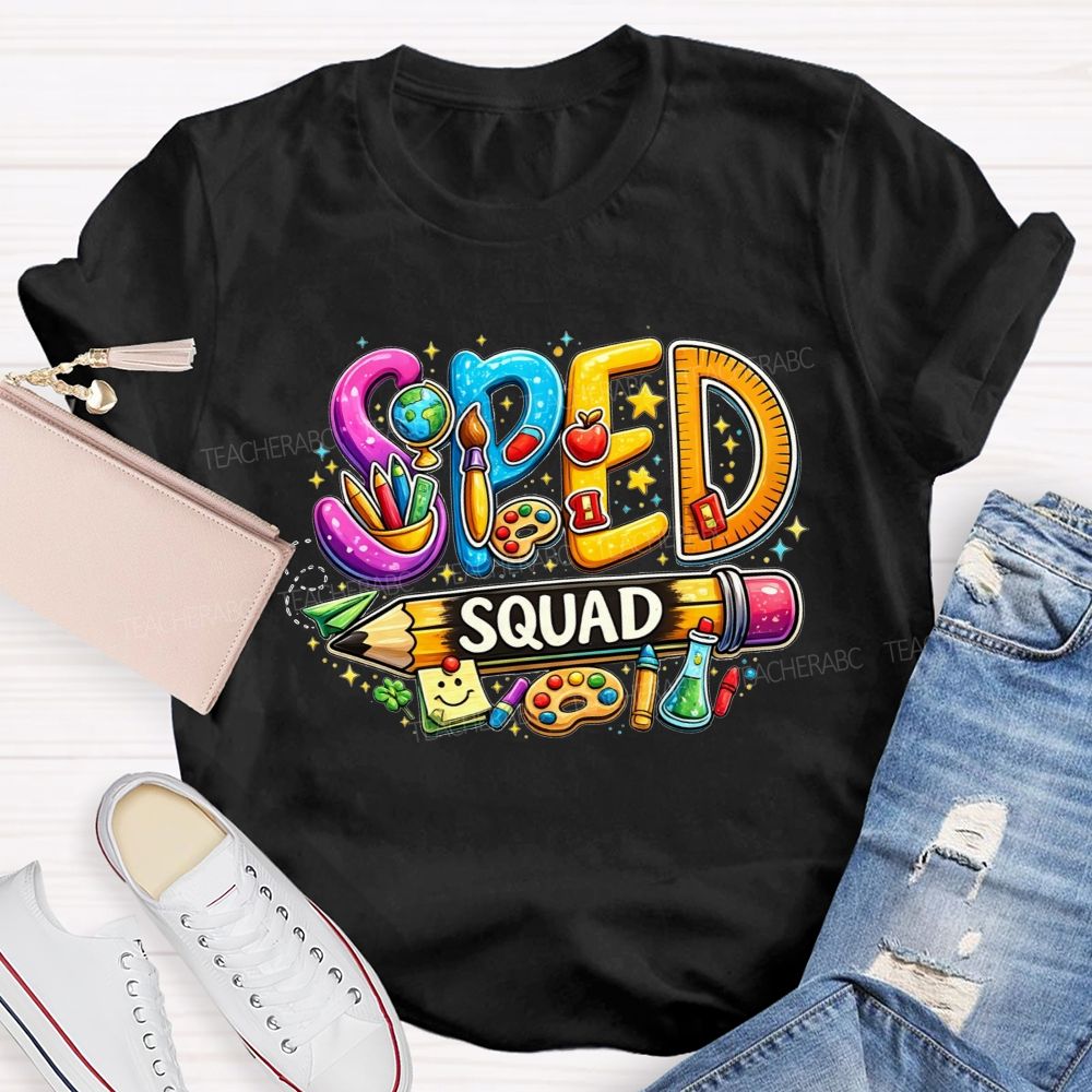 Sped Squad Where Every Mind Shines Teacher T-shirt