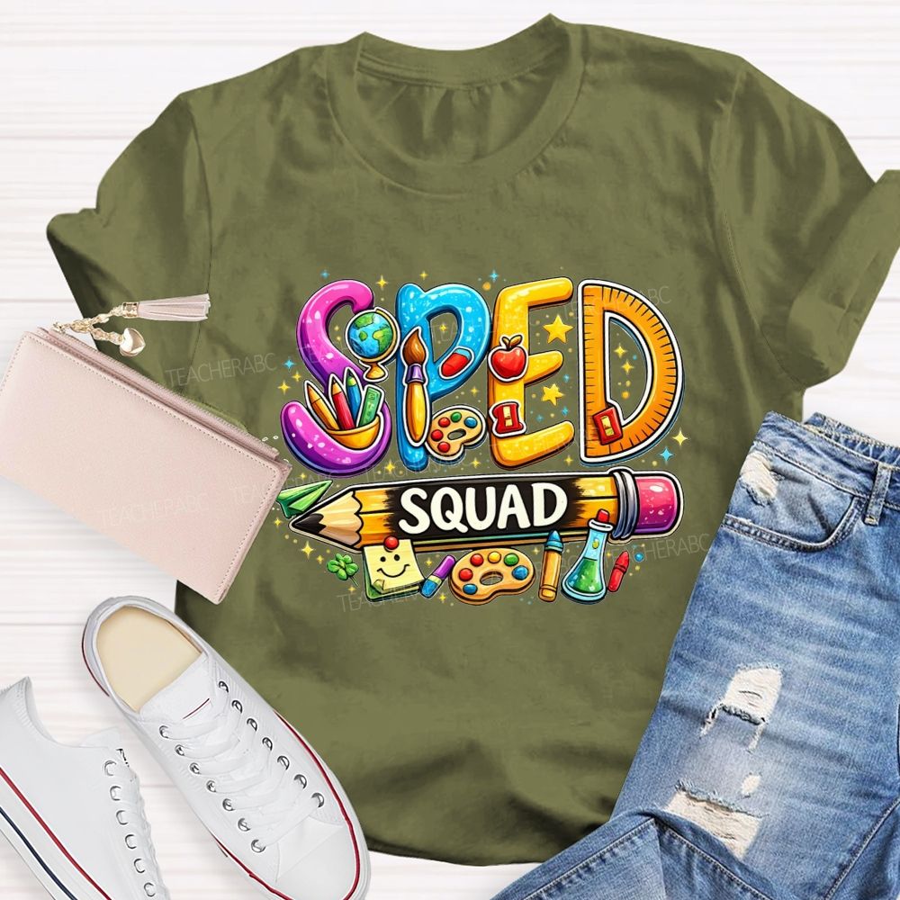 Sped Squad Where Every Mind Shines Teacher T-shirt