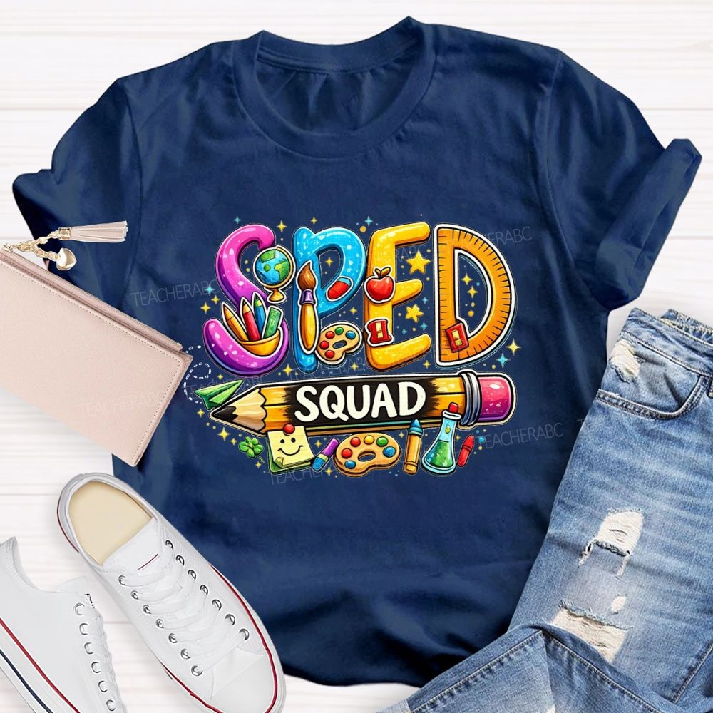 Sped Squad Where Every Mind Shines Teacher T-shirt