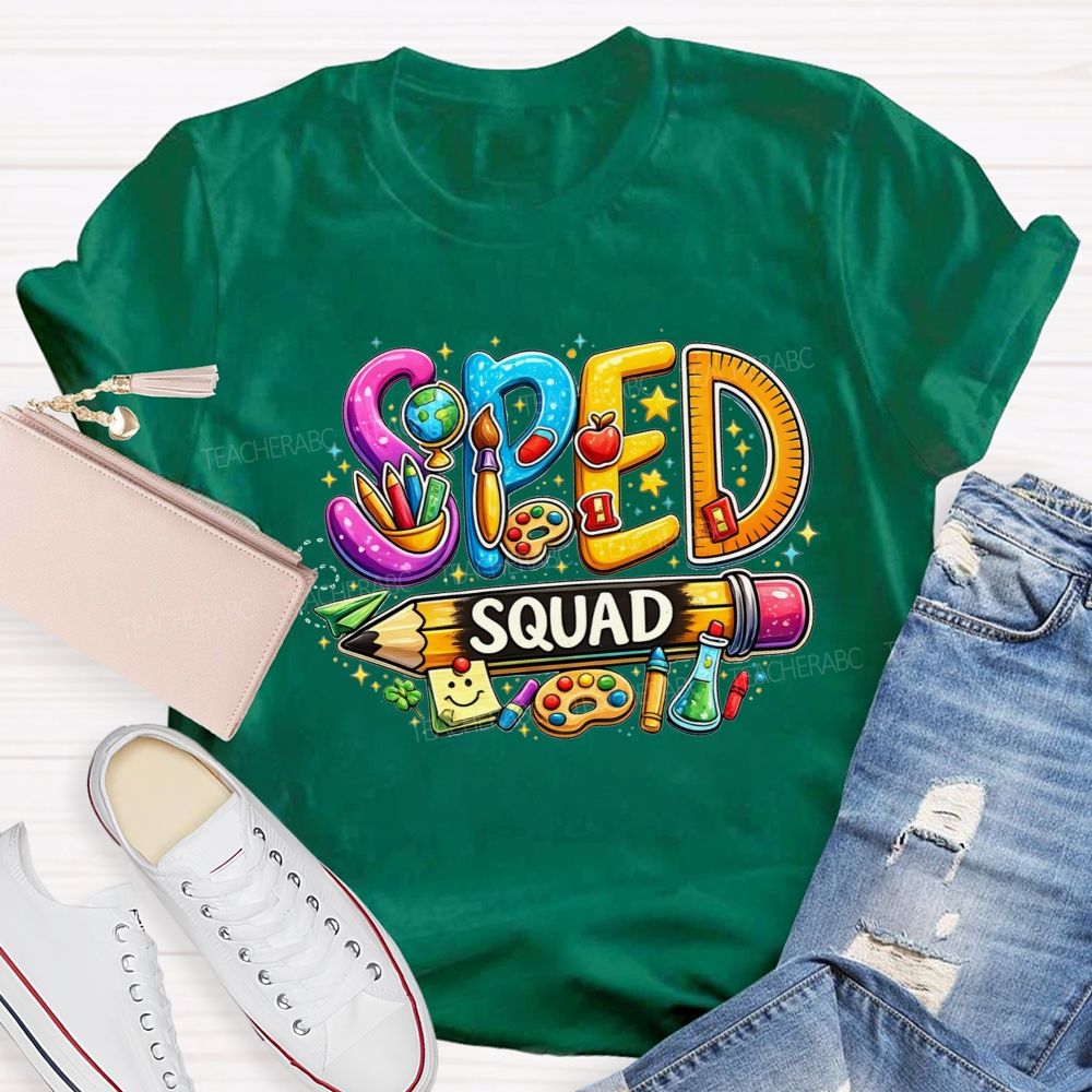 Sped Squad Where Every Mind Shines Teacher T-shirt