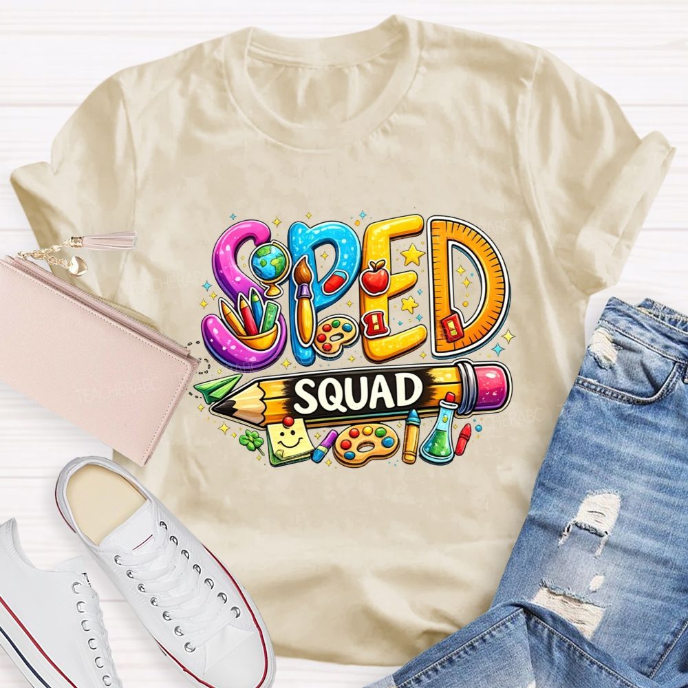 Sped Squad Where Every Mind Shines Teacher T-shirt