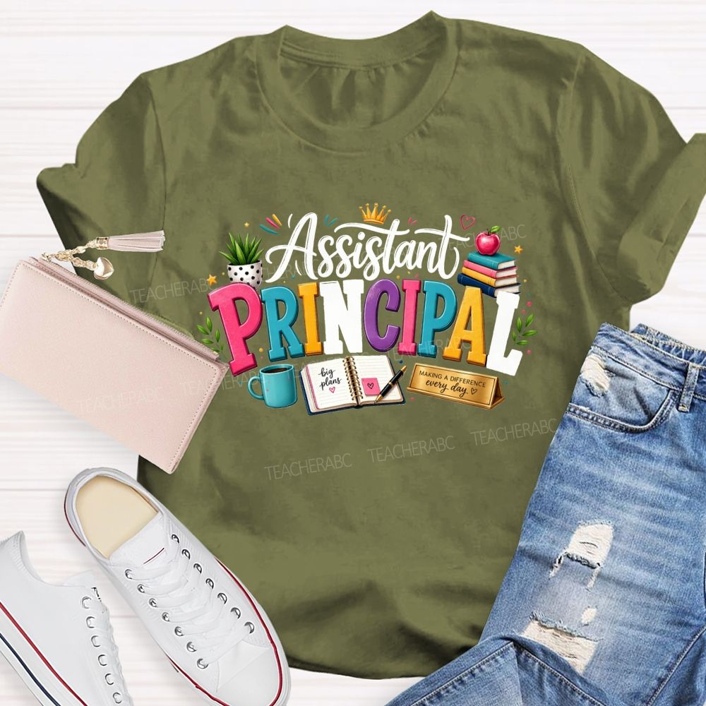 Assistant Principal Doodle Making A Difference Every Day Teacher T-shirt