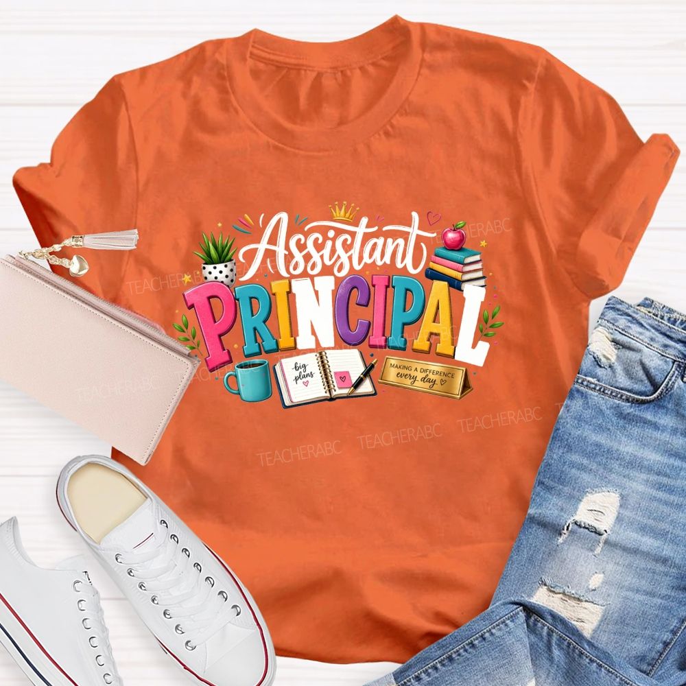 Assistant Principal Doodle Making A Difference Every Day Teacher T-shirt