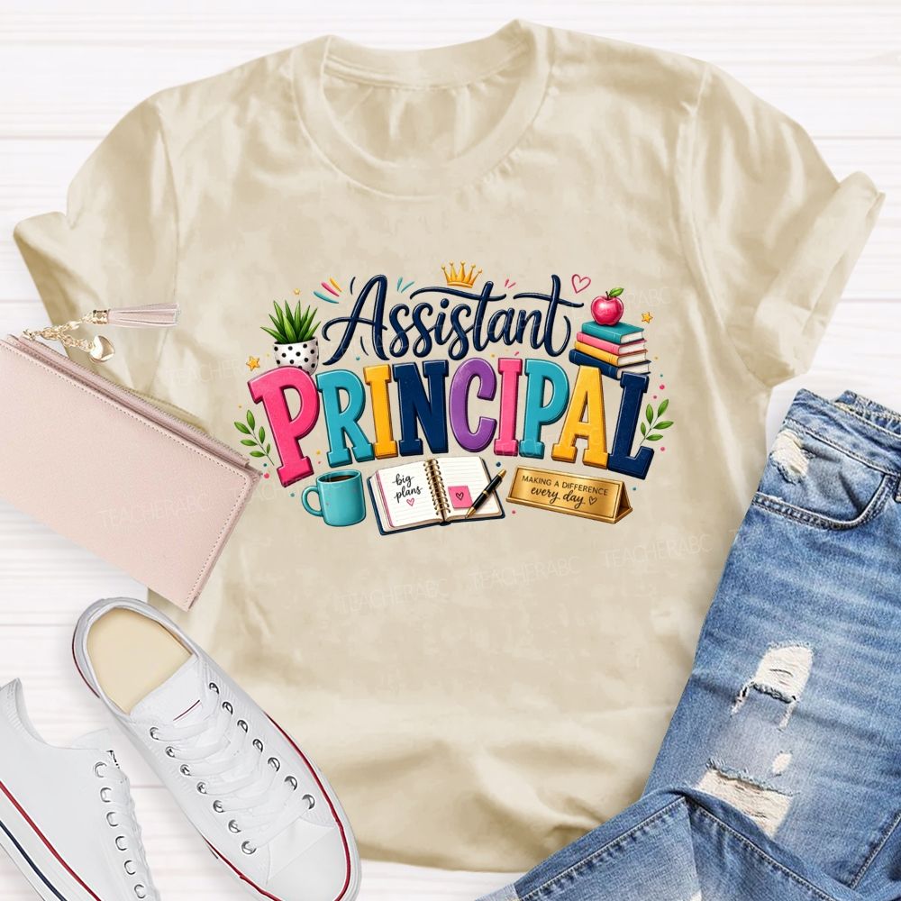 Assistant Principal Doodle Making A Difference Every Day Teacher T-shirt