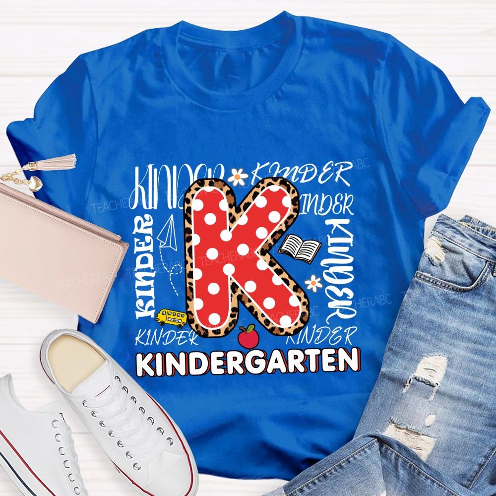 Personalized Grade Polka Dots Leopard Print And Letters Back To School Teacher T-Shirt