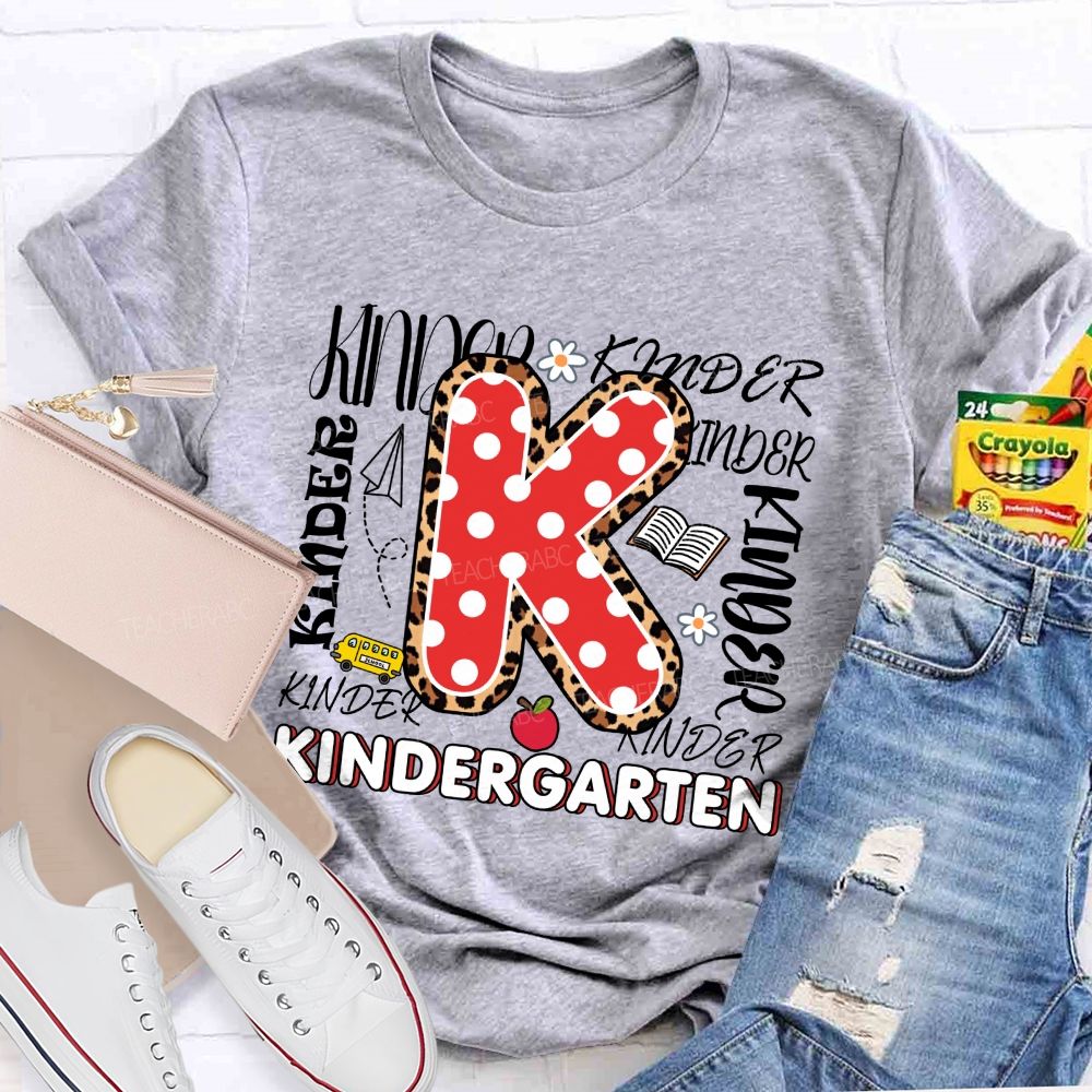 Personalized Grade Polka Dots Leopard Print And Letters Back To School Teacher T-Shirt