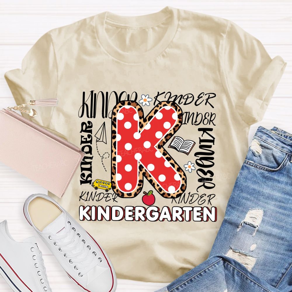 Personalized Grade Polka Dots Leopard Print And Letters Back To School Teacher T-Shirt