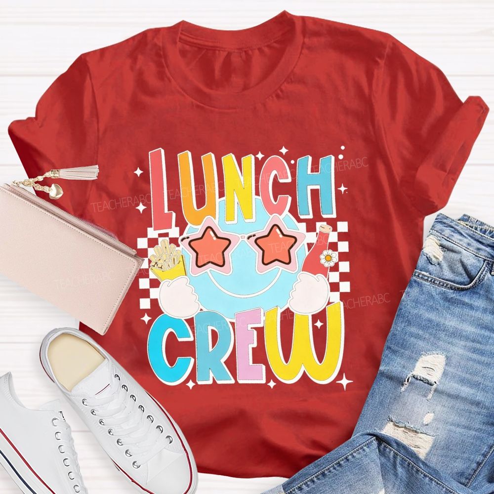Lunch Crew Stars And Sunglasses Cafeteria Worker T-shirt