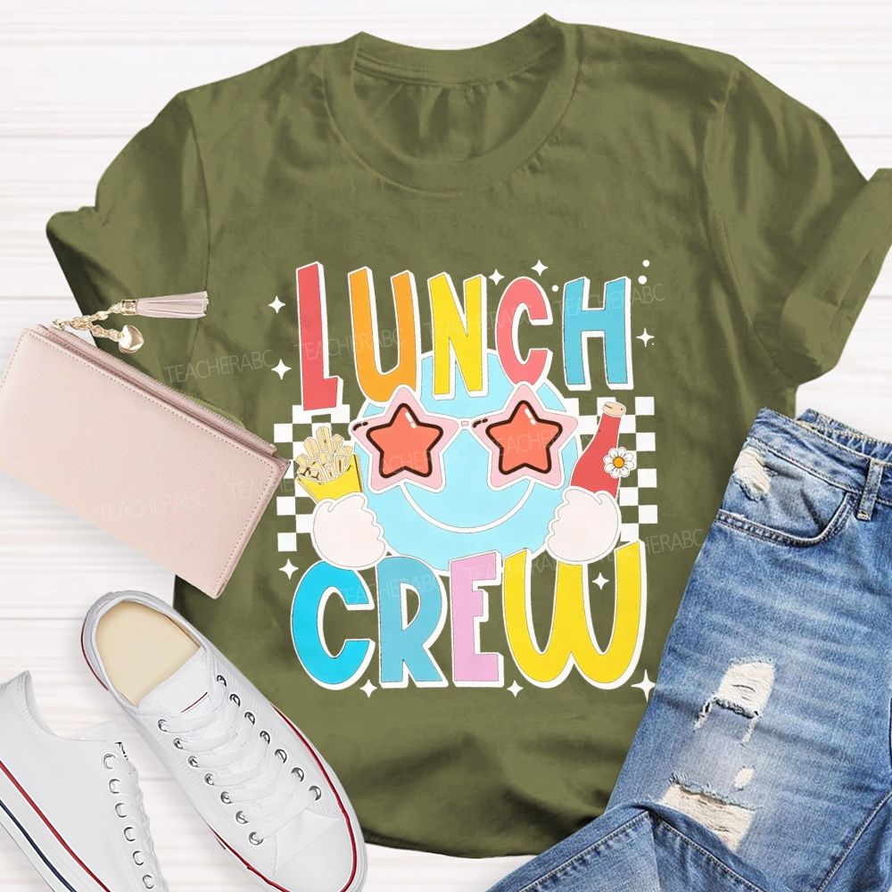 Lunch Crew Stars And Sunglasses Cafeteria Worker T-shirt