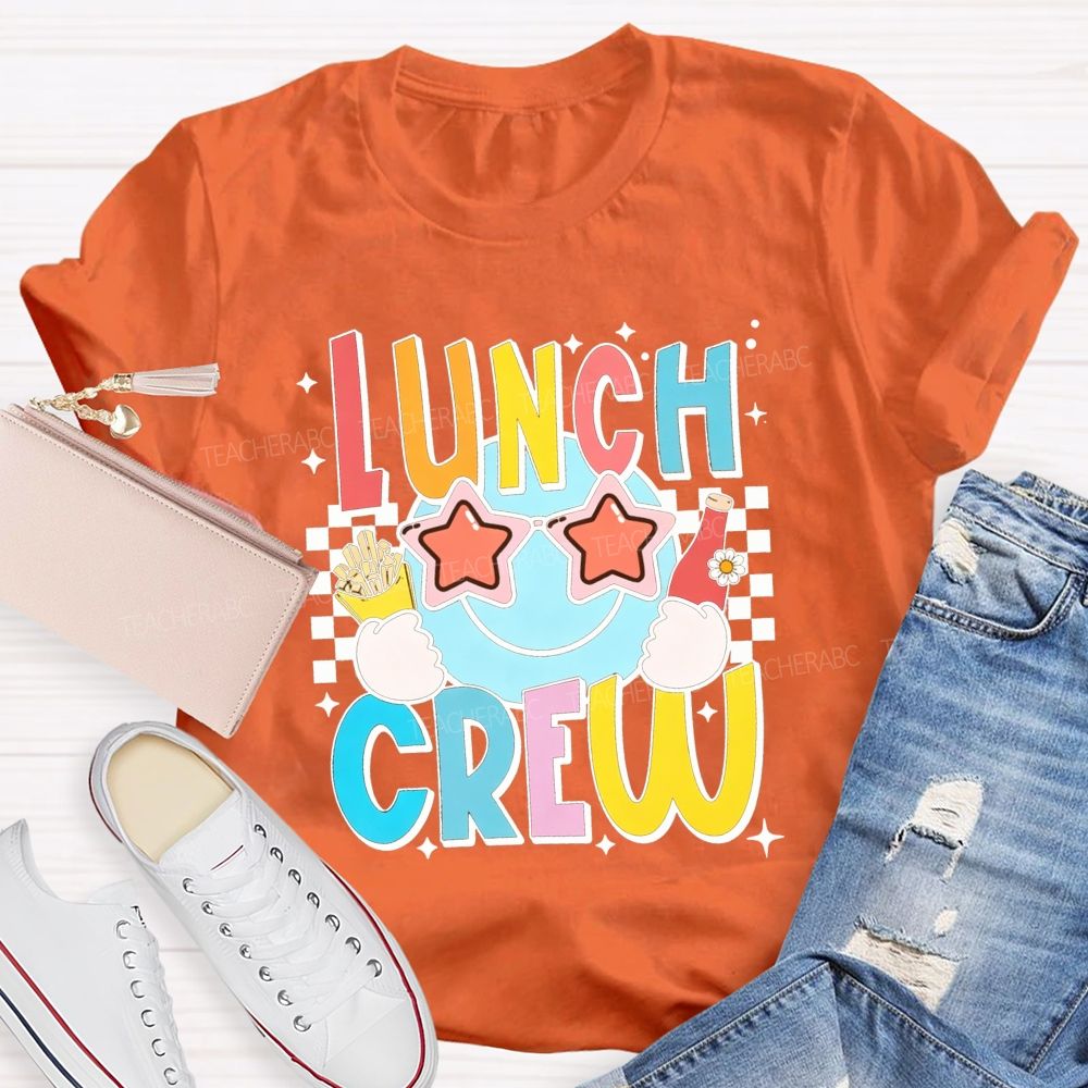 Lunch Crew Stars And Sunglasses Cafeteria Worker T-shirt