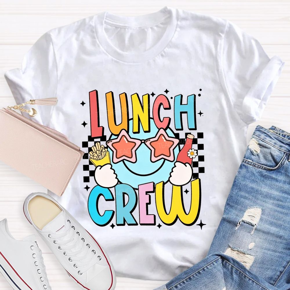 Lunch Crew Stars And Sunglasses Cafeteria Worker T-shirt