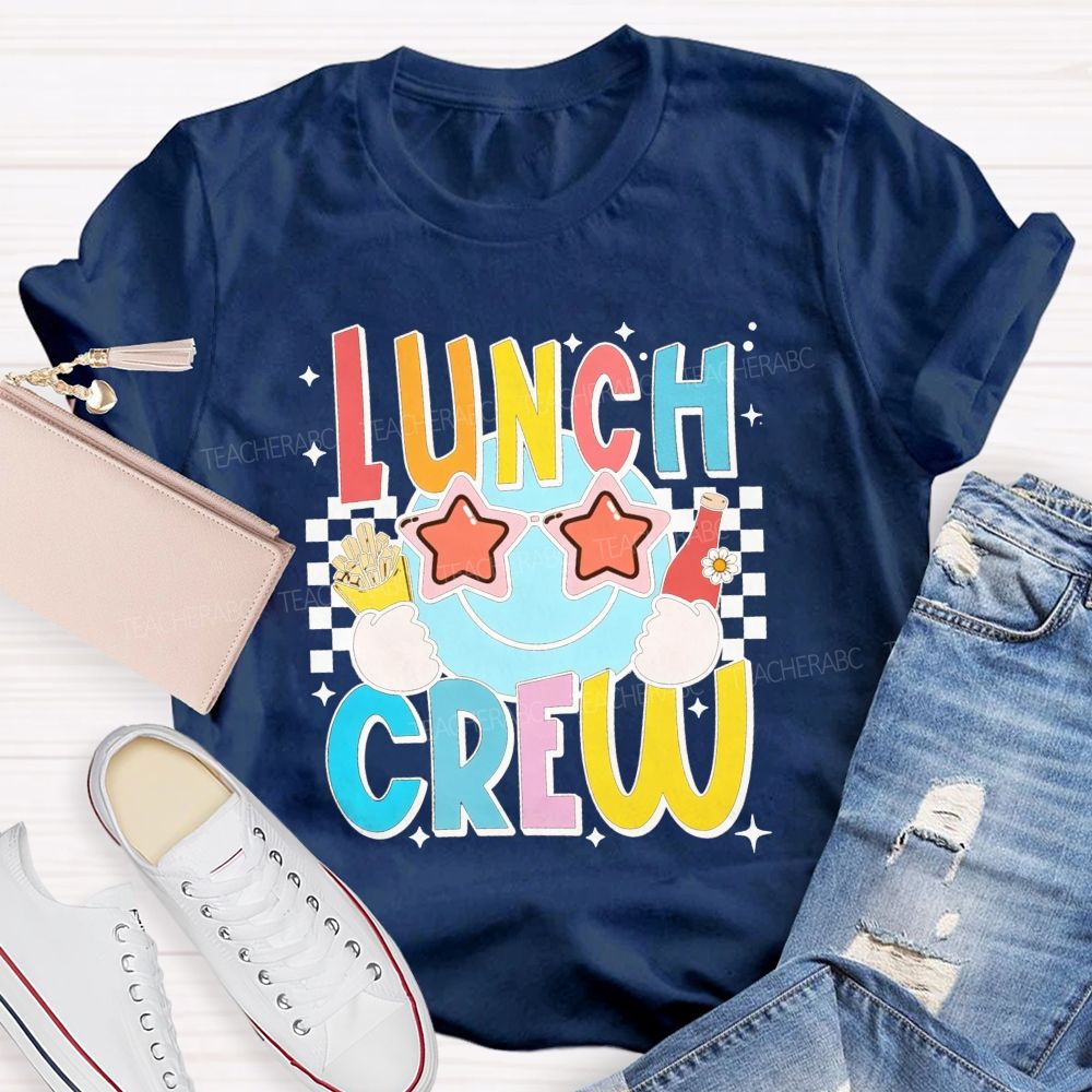Lunch Crew Stars And Sunglasses Cafeteria Worker T-shirt