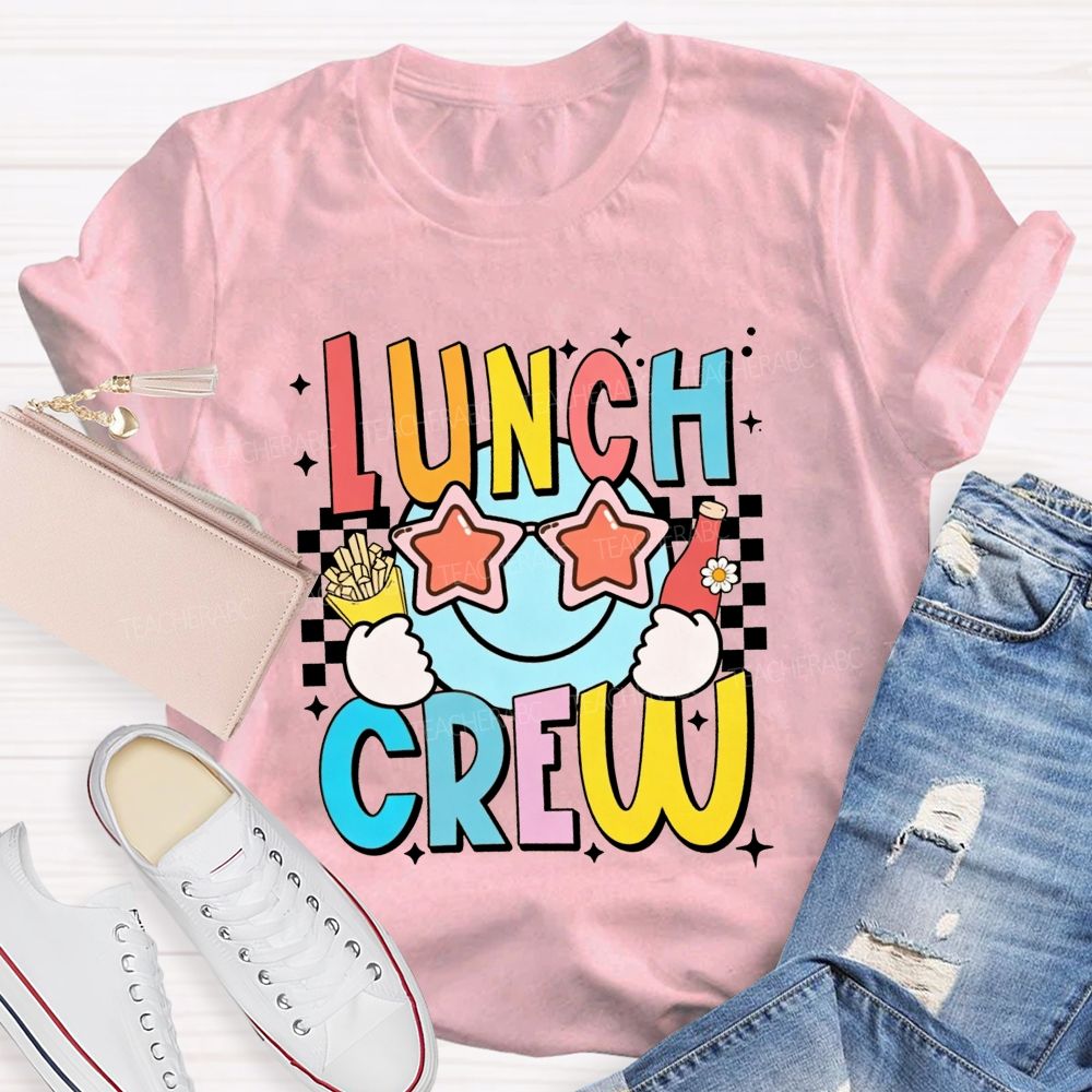 Lunch Crew Stars And Sunglasses Cafeteria Worker T-shirt