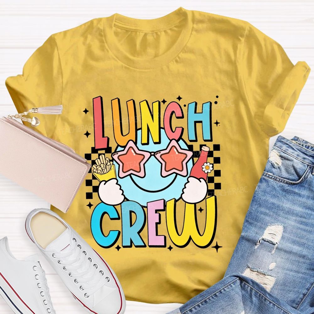 Lunch Crew Stars And Sunglasses Cafeteria Worker T-shirt