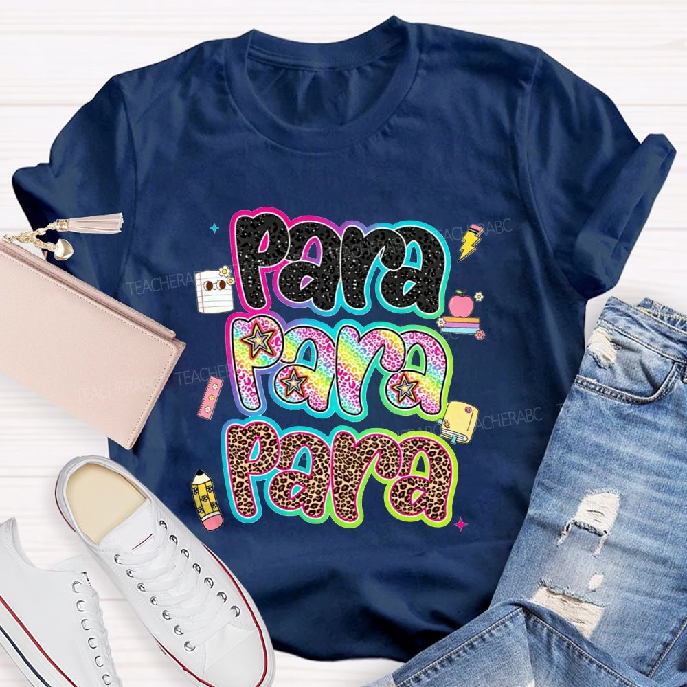 Para Leopard Print Paraprofessional Teacher T-shirt