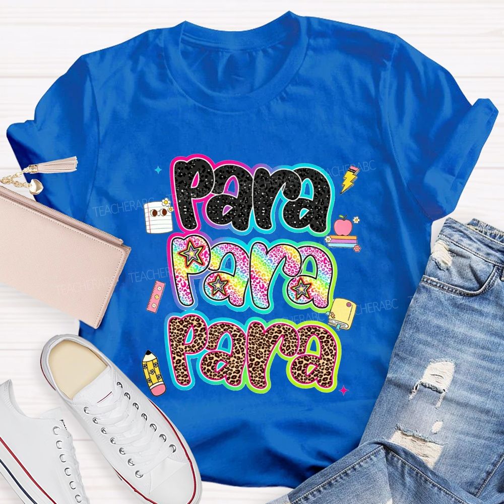 Para Leopard Print Paraprofessional Teacher T-shirt