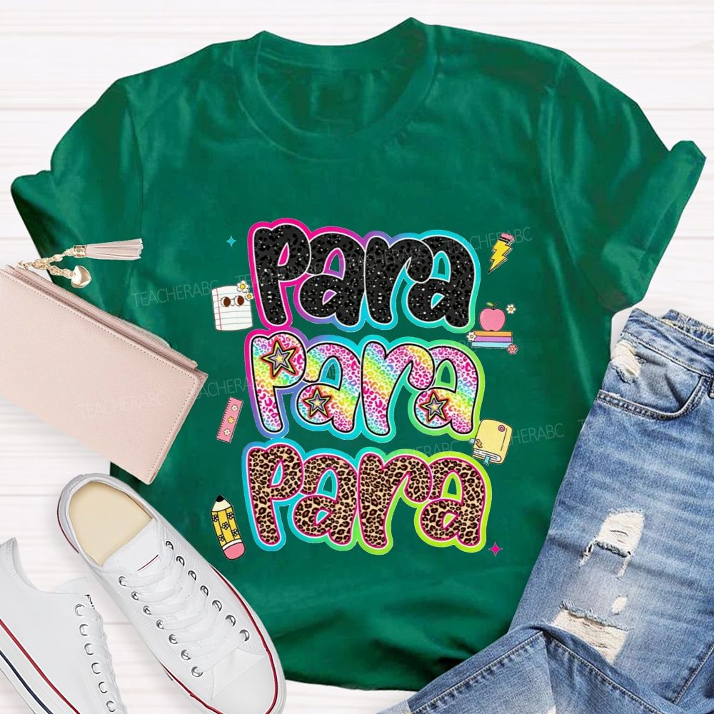 Para Leopard Print Paraprofessional Teacher T-shirt
