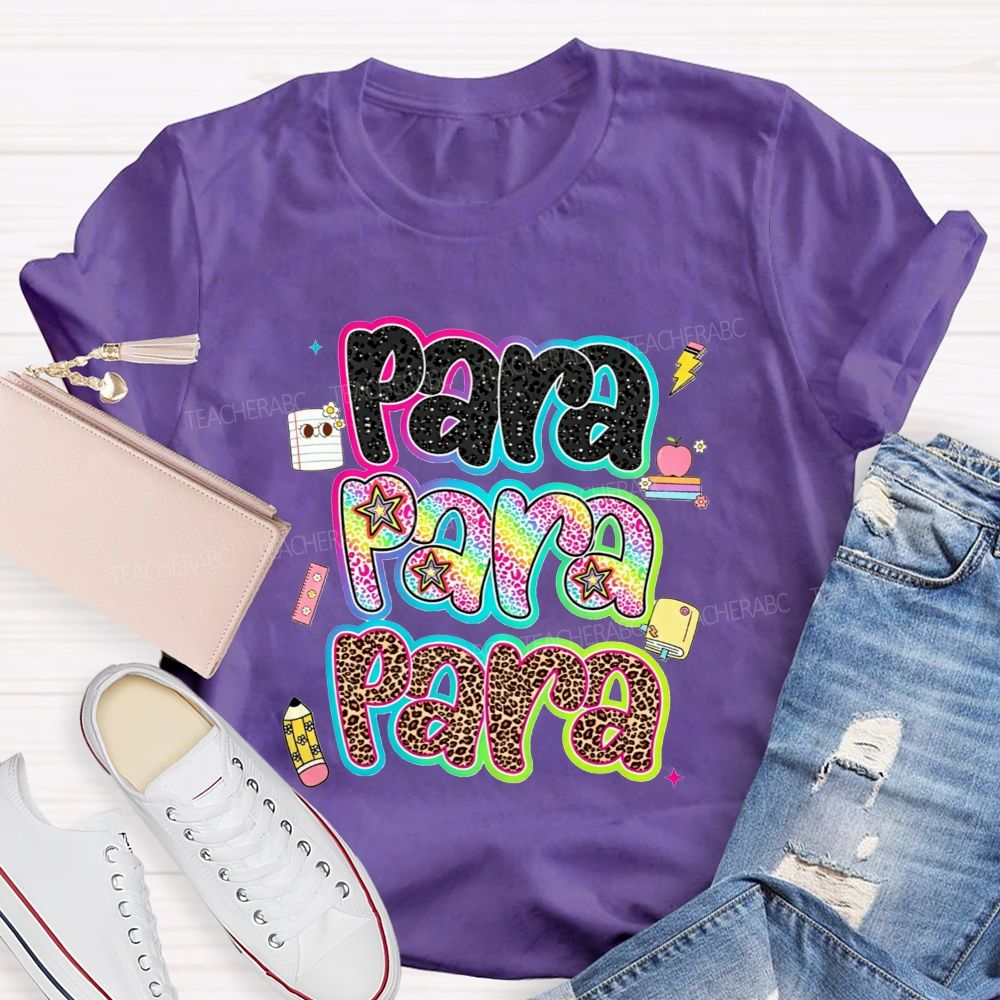 Para Leopard Print Paraprofessional Teacher T-shirt