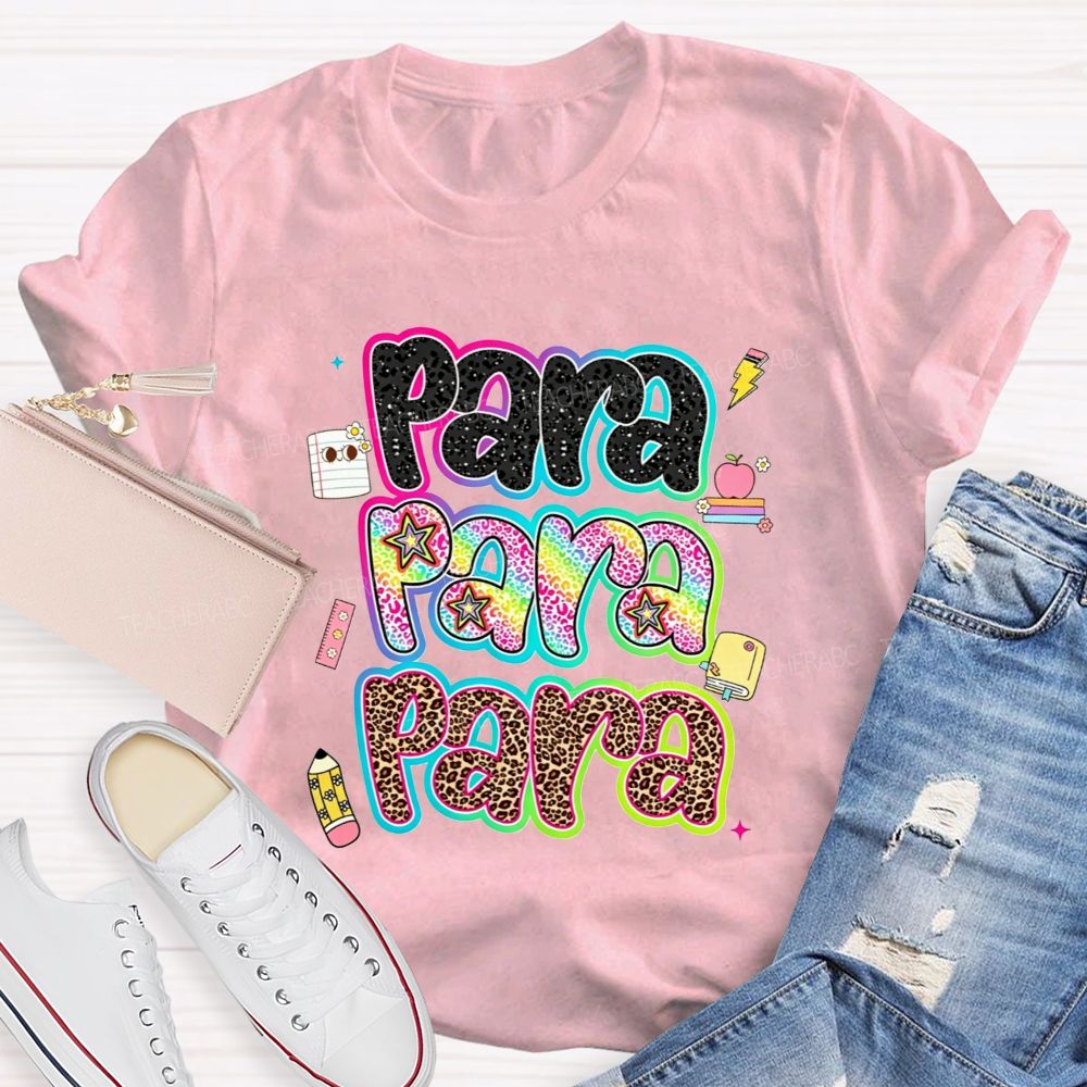 Para Leopard Print Paraprofessional Teacher T-shirt