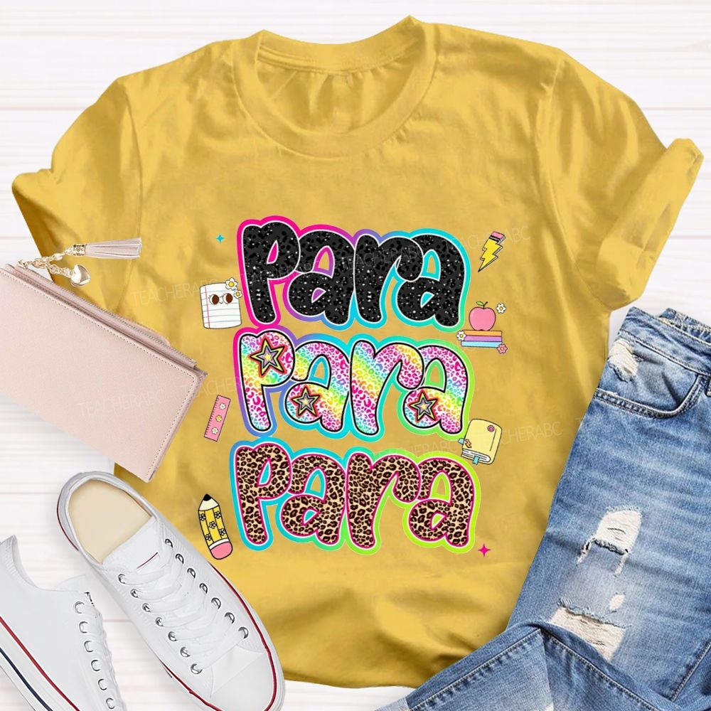 Para Leopard Print Paraprofessional Teacher T-shirt