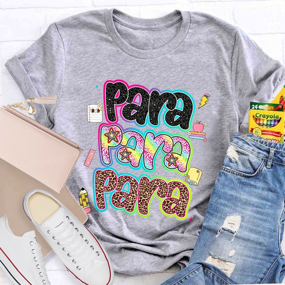 Para Leopard Print Paraprofessional Teacher T-shirt