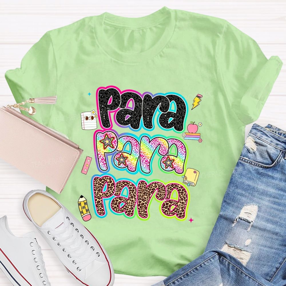 Para Leopard Print Paraprofessional Teacher T-shirt