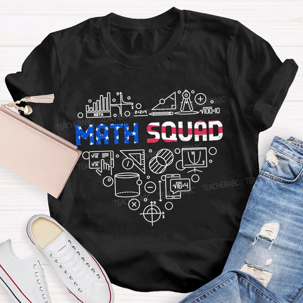 Math Squad Math Teacher Math Symbol Heart Group Teacher T-shirt