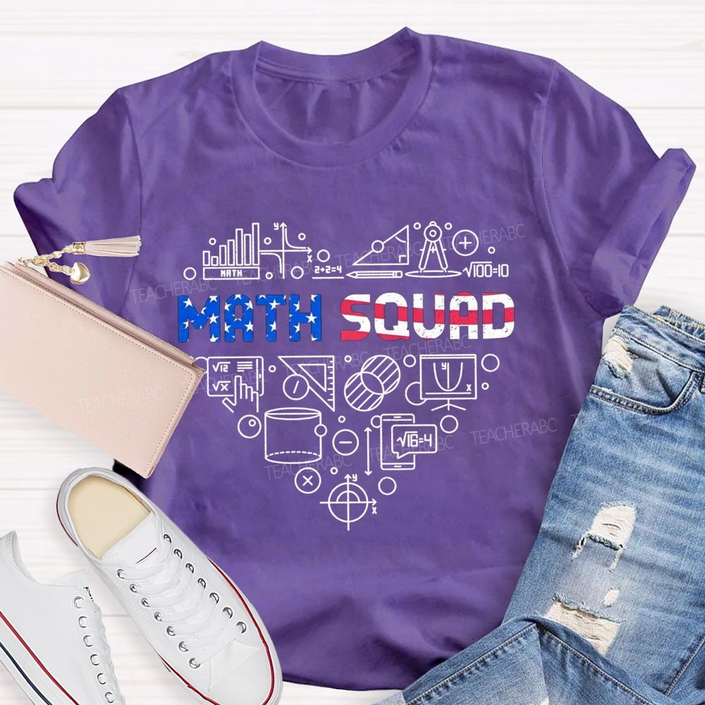 Math Squad Math Teacher Math Symbol Heart Group Teacher T-shirt