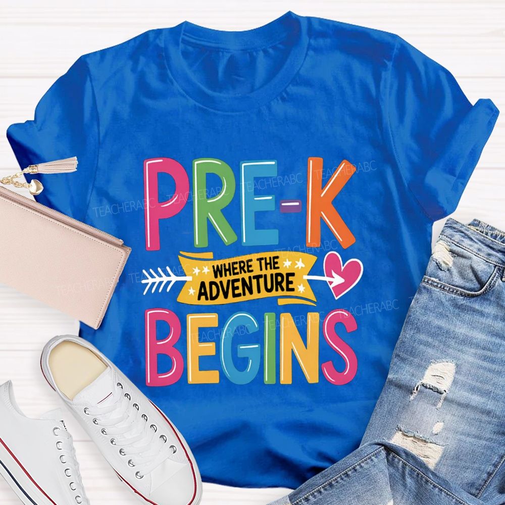 Personalized Grade Where The Adventure Begins Back To School Teacher T-Shirt