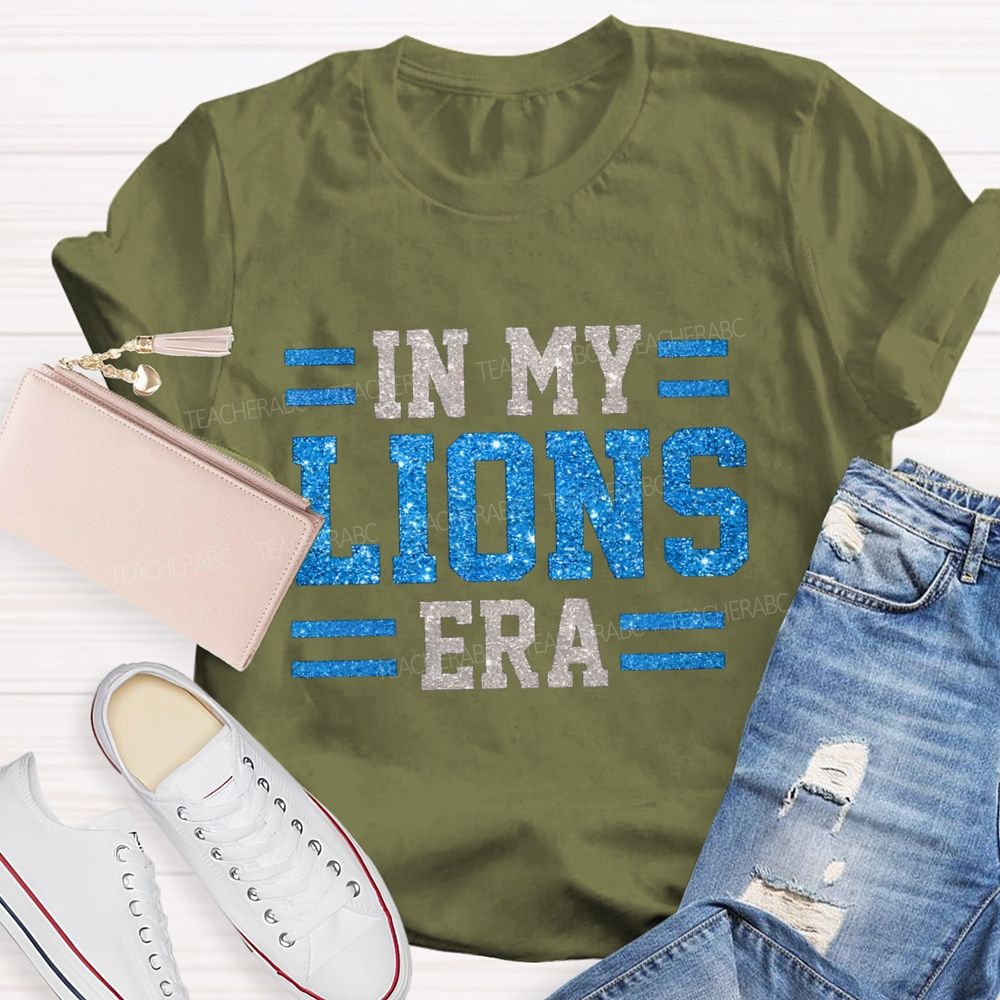 Personalized Mascot In My Tiger Era Glitter Printed Teacher T-Shirt