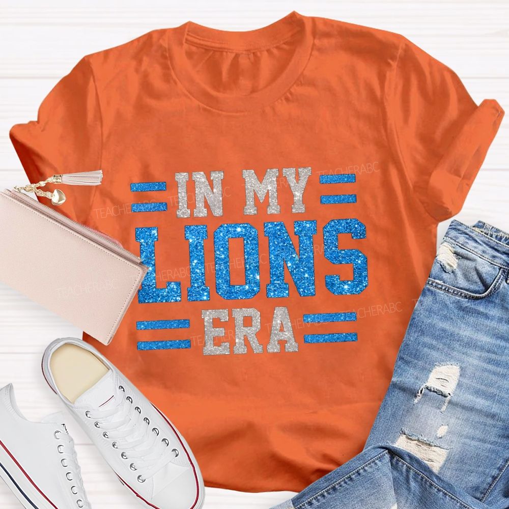Personalized Mascot In My Tiger Era Glitter Printed Teacher T-Shirt