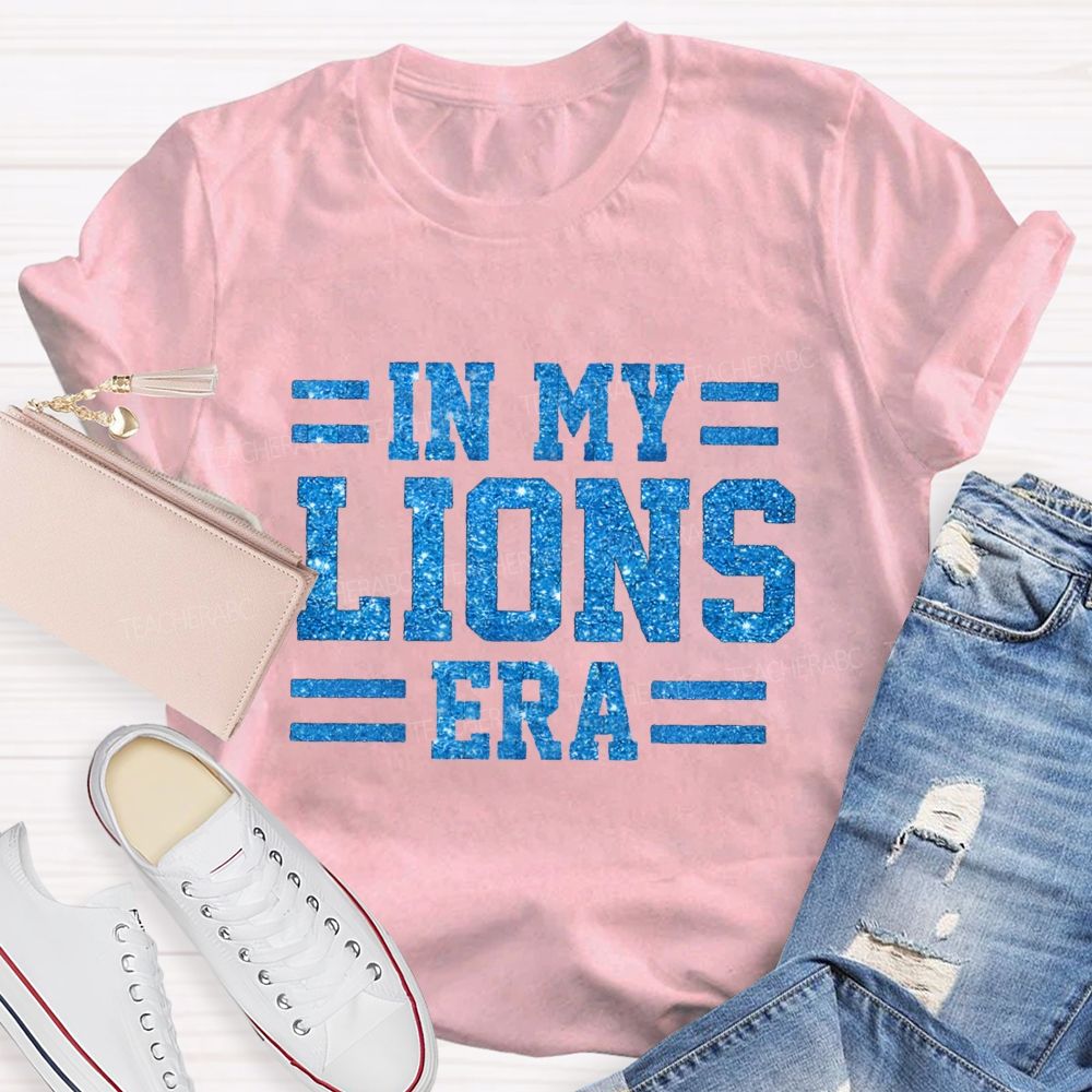 Personalized Mascot In My Tiger Era Glitter Printed Teacher T-Shirt