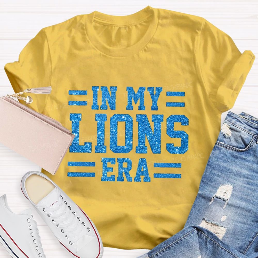 Personalized Mascot In My Tiger Era Glitter Printed Teacher T-Shirt
