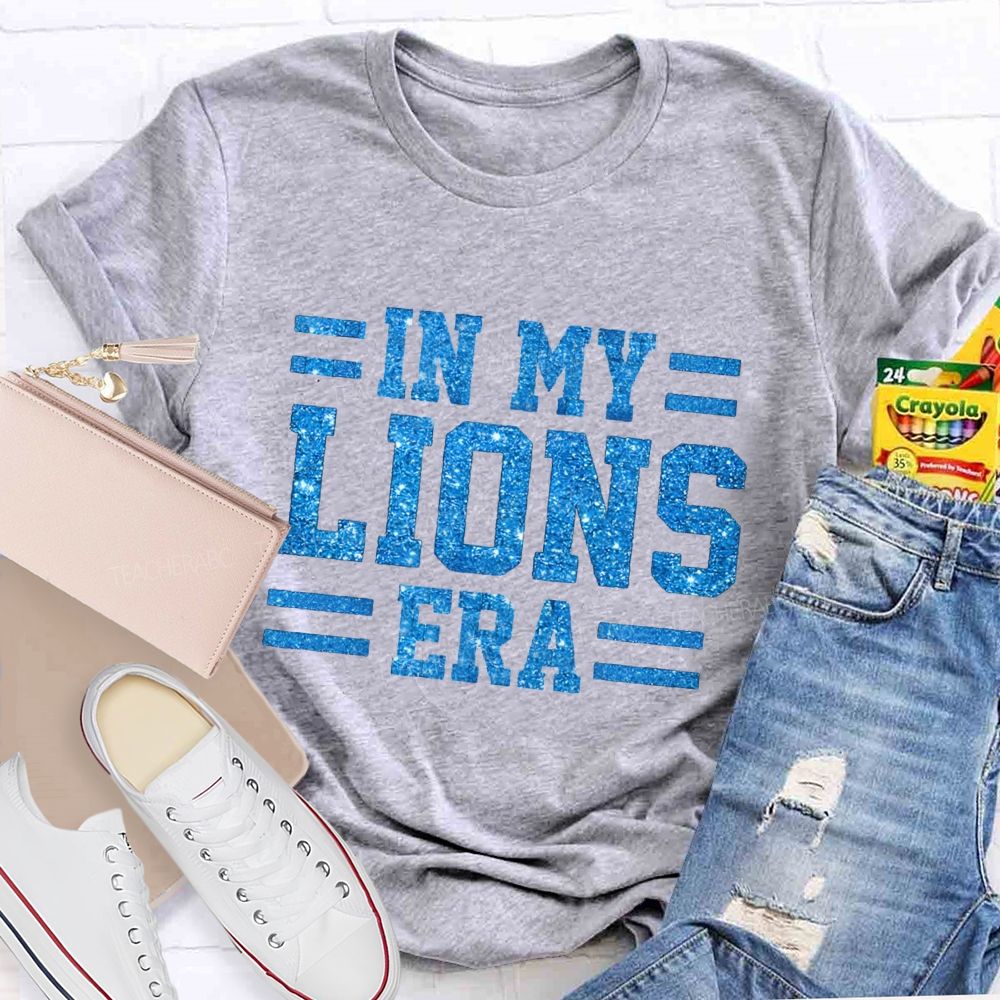Personalized Mascot In My Tiger Era Glitter Printed Teacher T-Shirt