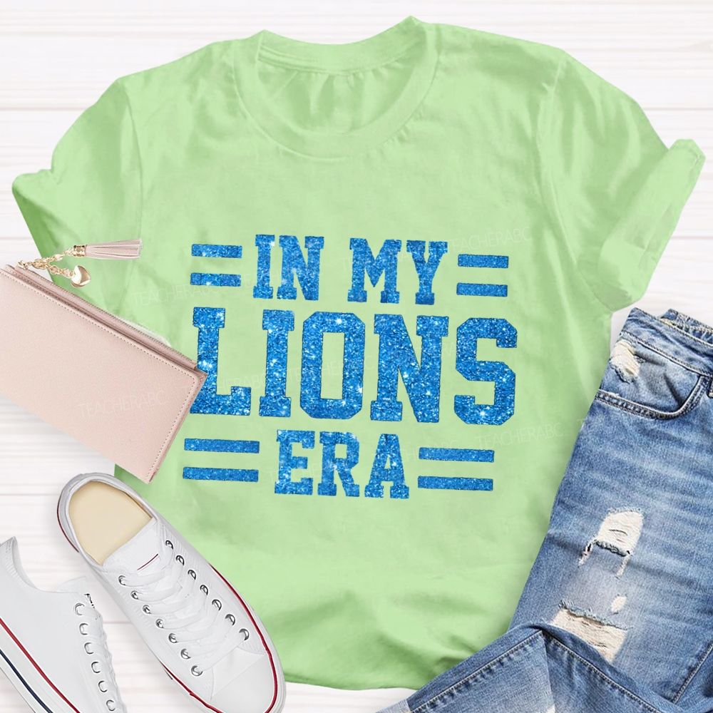 Personalized Mascot In My Tiger Era Glitter Printed Teacher T-Shirt