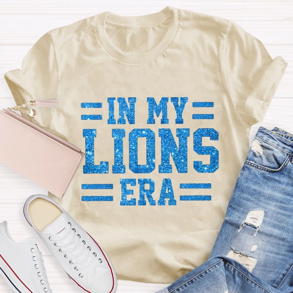 Personalized Mascot In My Tiger Era Glitter Printed Teacher T-Shirt