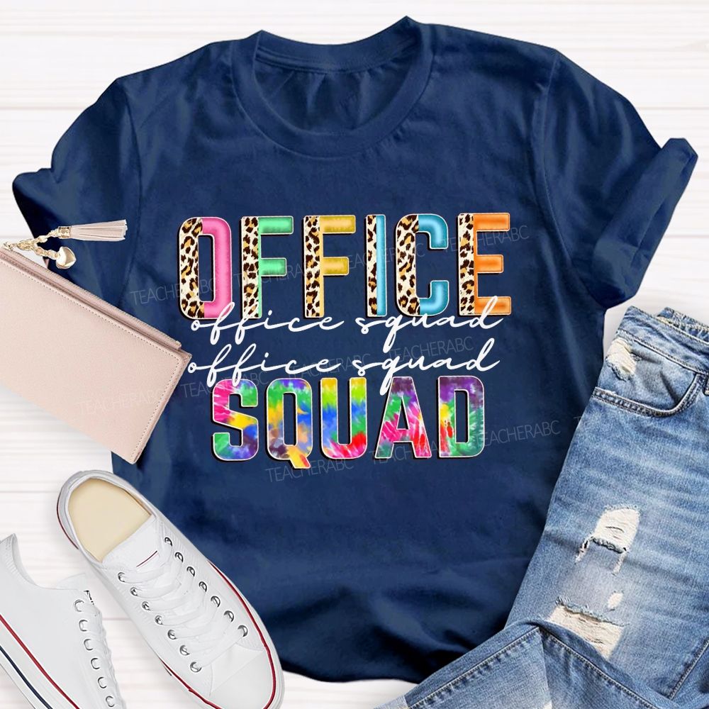 Leopard And Tie‑Dye Office Squad T-shirt