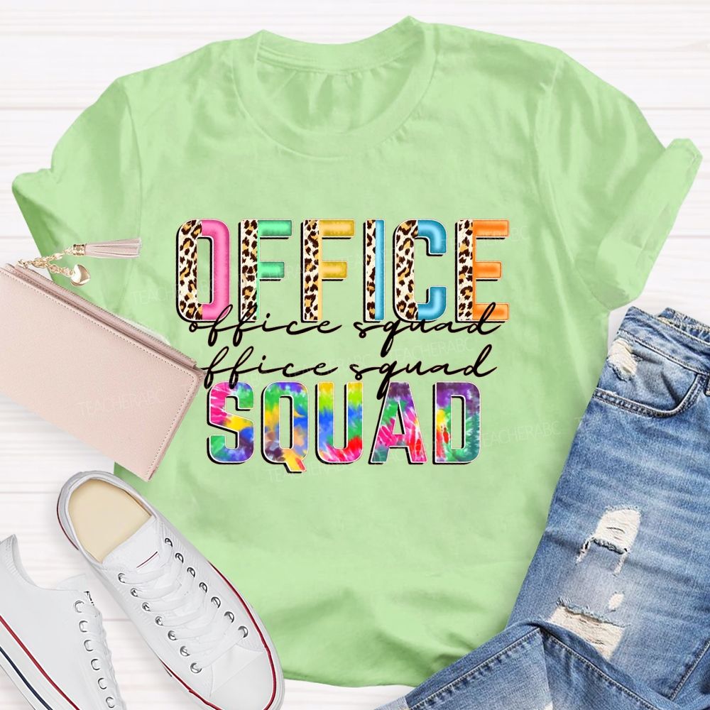 Leopard And Tie‑Dye Office Squad T-shirt