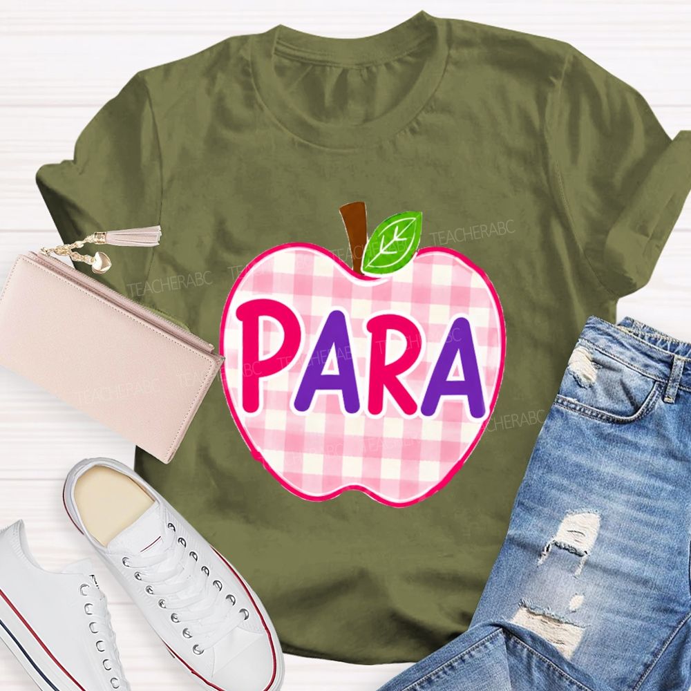 Para Make It Possible Pink Apple Back To School Teacher T-Shirt