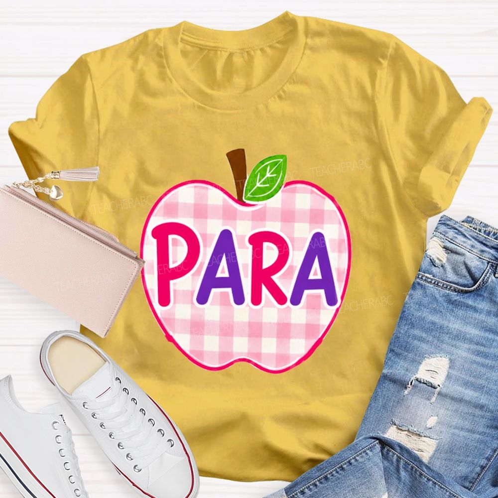 Para Make It Possible Pink Apple Back To School Teacher T-Shirt