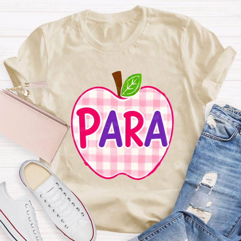 Para Make It Possible Pink Apple Back To School Teacher T-Shirt