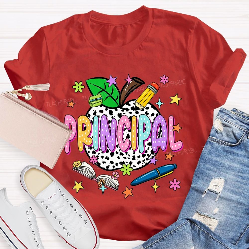 Apple Principal Cute Principal School Life T-shirt