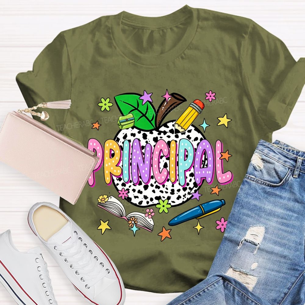Apple Principal Cute Principal School Life T-shirt